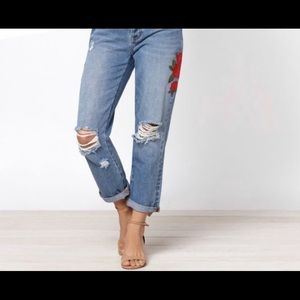 PACSUN Mom Jeans with Flowers Size 23